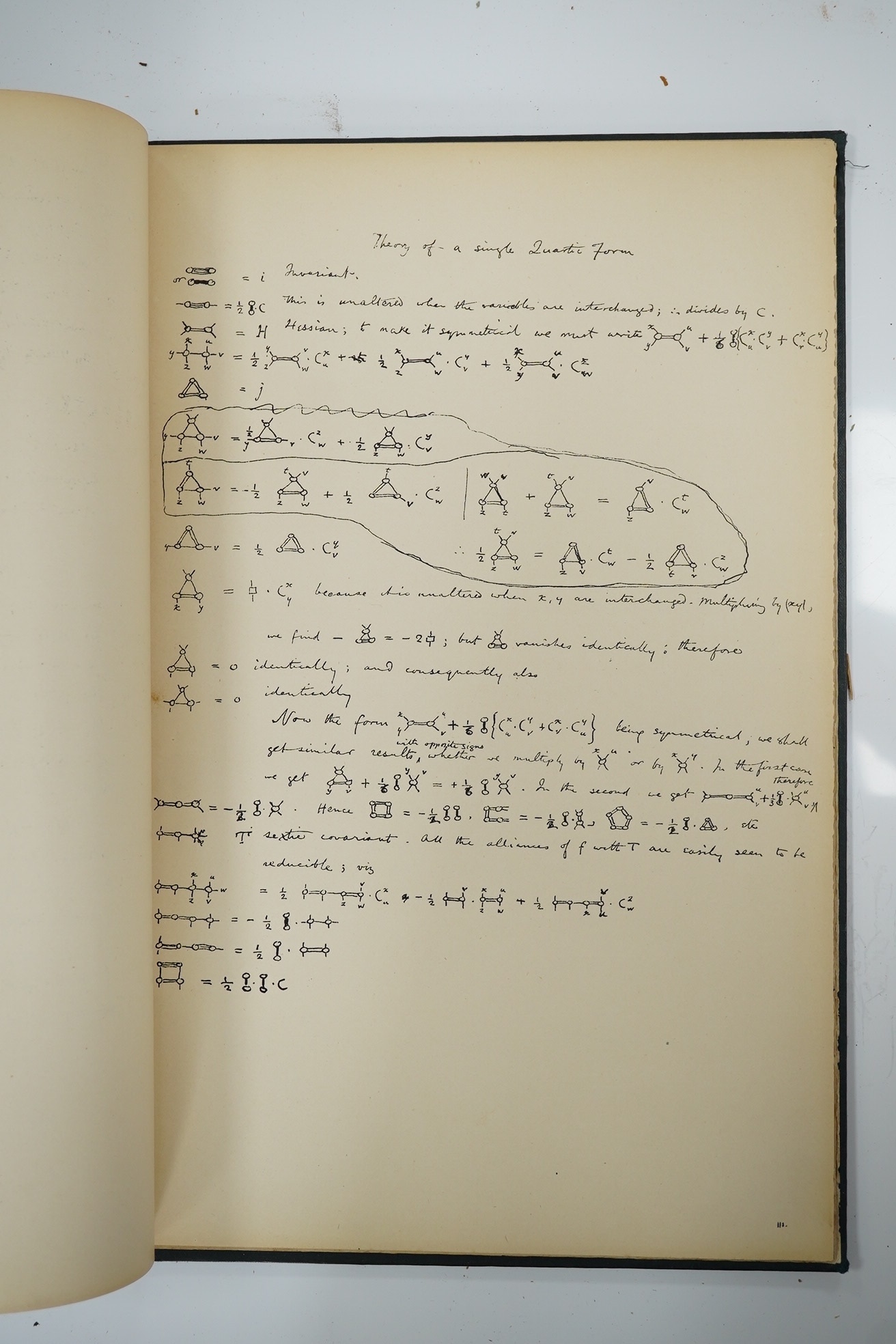 Clifford, William Kingdon, (1845-1879) - Mathematical Fragments being facsimiles of his unfinished papers relating to the Theory of Graphs, 22 leaves, with some diagrammatic illustrations, folio, original gilt lettered b